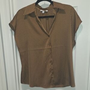 Maison d'Amelie Short Sleeve Button-Up Blouse, New